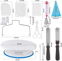 Cake Decorating Supplies Kit, 206 PCS Baking Set for Beginners With Cake Turntable Stand Rotating Turntable,Russian Piping Tips Set, Cake Baking Supplies for Cake Lovers