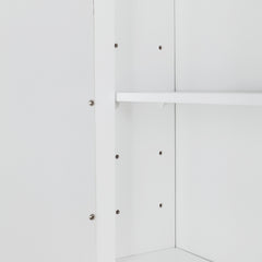 Single Door Mirror Indoor Bathroom Wall Mounted Cabinet Shelf White