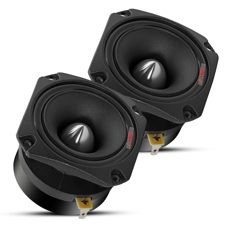 5 Core Tweeters Speakers Car Audio Pair 600W Combined Peak 4 Ohm 3.5 Inch Aluminum Super Bullet Tuiters Para Sonido Para Carro - TW BLT 150 BLK PAIR