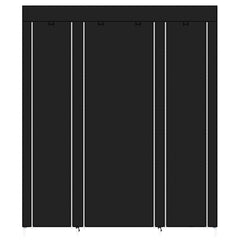 69" Portable Clothes Closet Wardrobe Storage Organizer with Non-Woven Fabric Quick and Easy to Assemble Extra Strong and Durable Black