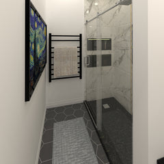 Glass shower door, sliding door, with 5/16" tempered glass and Polished Chrome finish