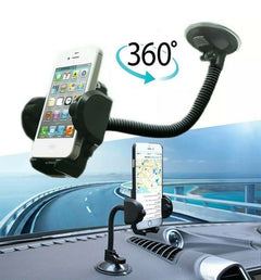 Flexible Arm Phone Mount Holder for Car Windshield and Dashboard Black