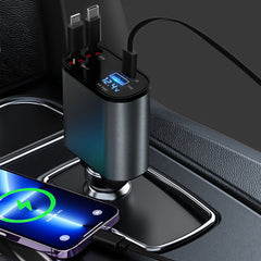 100W 4 In 1 Fast Car Charger USB C Car Charger 180ºAdjustable Car Phone Charger