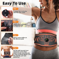 ABS Stimulator, Ab Machine, Abdominal Toning Belt Muscle Toner Fitness Training Gear Ab Trainer