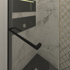 Bypass shower door, sliding door, with 5/16" tempered glass and Matted black finish 6074