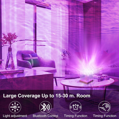 Water Wave Lamp USB Water Night Light Romantic Ocean Light Projector For Photography Vlog Party Bedroom Living Room Christmas Gifts Touch And Remote Control