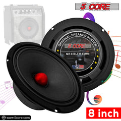 5 Core 8 Inch Guitar Speaker 1 Piece Raw Speakers for Amplifier Cabinet 190W RMS 580W PMPO 8 Ohm Replacement Guitar Amp Speaker -MR 8 BLT R 8oHM GTR