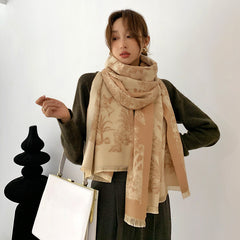 Japanese Wild Warm Scarf Women's Dual-use Imitation Cashmere Summer Air Conditioning Shawl Double-sided Scarf