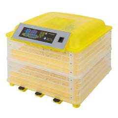 112-Egg Practical Fully Automatic Poultry Incubator Yellow & Transparent