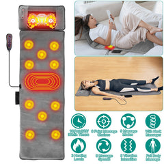 Full Body Massage Mat with Heat 10 Neck Shiatsu Kneading Massage Heads, Multifunctional Electric Heated Massage Chair Back Pad for Back Lumbar Leg Pain Relief(No shipments on weekends)