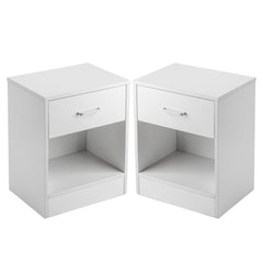 2pcs Night Stands with Drawer White