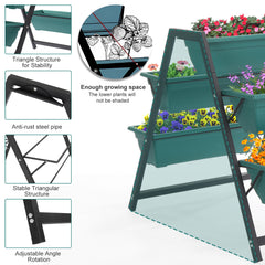 Raised Garden Planter Bed, Tiered Planter Stand with 5 Boxes, Vertical Raised Garden Bed for Herbs, Flowers, or Vegetables in Patio Balcony Indoor Outdoor