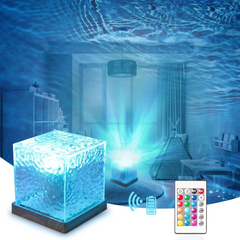 Water Wave Lamp USB Water Night Light Romantic Ocean Light Projector For Photography Vlog Party Bedroom Living Room Christmas Gifts Touch And Remote Control