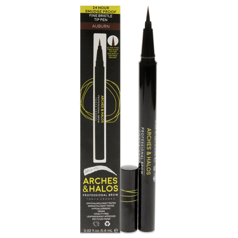 Fine Bristle Tip Pen - Auburn by Arches and Halos for Women - 0.02 oz Eyebrow Pen