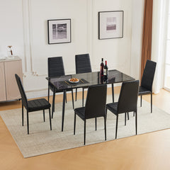 Disassemble rectangular table with arc MDF Black PVC marble surface 122*76*76cm N101