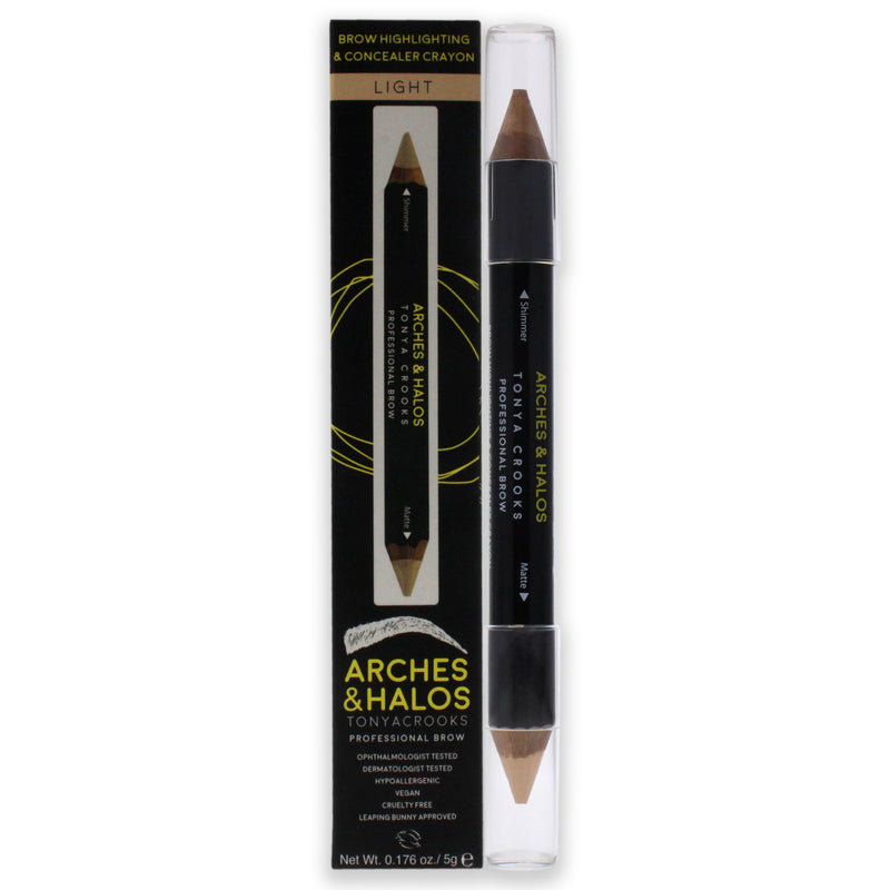 Brow Highlighting and Concealer Crayon - Light by Arches and Halos for Women - 0.176 oz Highlighter