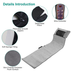 Full Body Massage Mat with Heat 10 Neck Shiatsu Kneading Massage Heads, Multifunctional Electric Heated Massage Chair Back Pad for Back Lumbar Leg Pain Relief(No shipments on weekends)