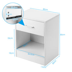 2pcs Night Stands with Drawer White