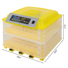 112-Egg Practical Fully Automatic Poultry Incubator Yellow & Transparent