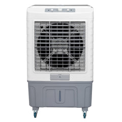 3 in 1 Portable Evaporative Cooler,Indoor,Outdoor,4118CFM Personal Air Cooler,Mechanical control ,13.2 Gal Large Water Tank & Scroll Casters, 4 Ice Packs,White and gray