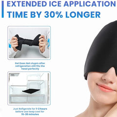 Migraine Relief Hat Gel Hot Cold Therapy Ice cap 360° Pain Mask Gel Release Pressure Head Massager Relax Pain Pack Eye Masks with Free Gift