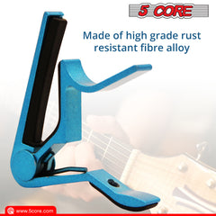 5 Core Capo Acoustic Electric Guitar 6 String Kapo Quick And Easy Adjustment Classic Clip For Banjo Mandolin Or Ukulele Capotraste Para Guitarra - CAPO BLUE 1Pc