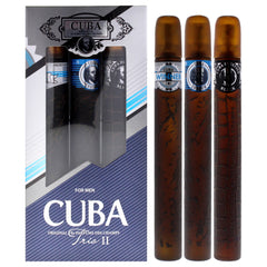 Cuba Trio 2 by Cuba for Men - 3 Pc Gift Set 1.17oz Cuba Winner EDT Spray, 1.17oz Cuba Shadow EDT Spray, 1.17oz Cuba Prestige Black EDT Spray