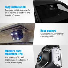 Dash Cam - Dashboard Cam Built-in Ultra Wide Angle Lens WiFi Dashboard Camera Video Recorder Car Driving Recorder Night Vision Car Dashcam Car DVR Cycle Recording, Dash Cam for Cars