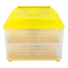 112-Egg Practical Fully Automatic Poultry Incubator Yellow & Transparent