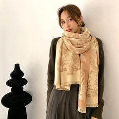 Japanese Wild Warm Scarf Women's Dual-use Imitation Cashmere Summer Air Conditioning Shawl Double-sided Scarf