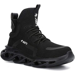 JIEFU Work Safety Boots Breathable Lightweight Reliable Durable Steel Toe Industrial Construction Shoes