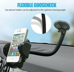 Flexible Arm Phone Mount Holder for Car Windshield and Dashboard Black