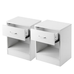 2pcs Night Stands with Drawer White