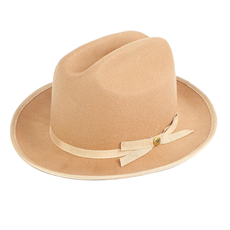 Rough Road Wool Felt Grosgrain Band Fedora Hat