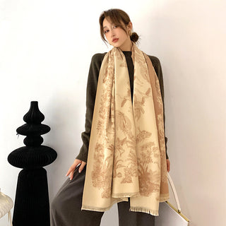 Japanese Wild Warm Scarf Women's Dual-use Imitation Cashmere Summer Air...