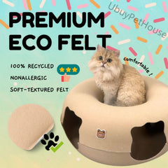 Cat Tunnel BedCat Nest Four Seasons Universal  Summer Sleep Internet Red Donut Dodge House Pet Cat Drill Hole Semi-EnclosedPeekaboo Cat Cave, Cat Donut Tunnel Toy for Indoor Cats, Circle Bed