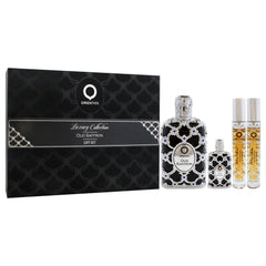 Oud Saffron by Orientica for Men - 4 Pc Gift Set 2.7oz EDP Spray, 2 x 10ml EDP Spray, 7.5ml EDP Splash