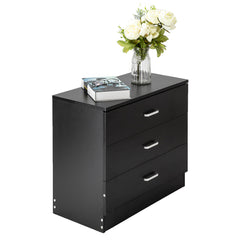 [FCH] Modern Simple 3-Drawer Table Nightstand Dresser Black