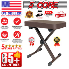 5 Core Keyboard Bench Height Adjustable Piano Chair Thick Padded Music Stool Heavy Duty Seat for Pianist Drum Guitar Player